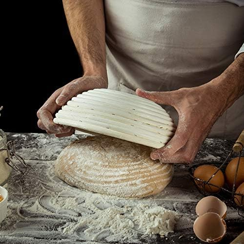 Handmade Rattan Bread Proofing Basket – Durable 9-Inch Banneton Brot form for Sourdough Baking | Non-Stick, Easy to Clean, Perfect for Artisan Loaves