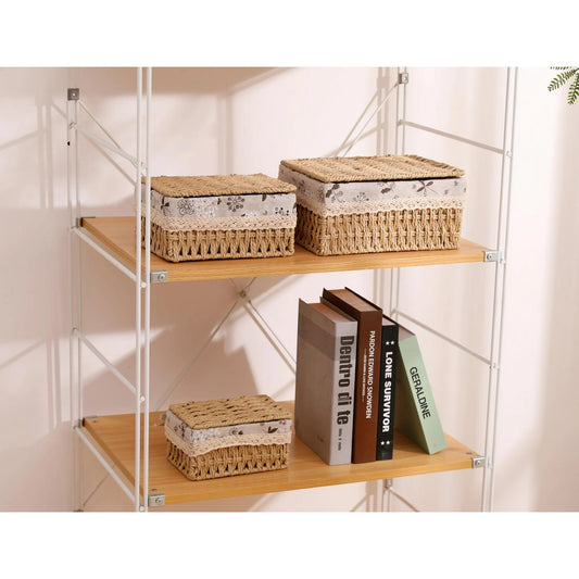 MEHOOM Wicker Woven Set of 3 Storage & Organization,Storage Baskets & Bins,Decorative Storage with Lid
