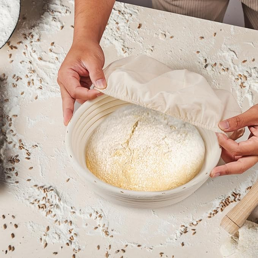 Bread Proofing Basket Set – 2 Pack 9-Inch Round Banneton Baskets with Linen Liners for Sourdough | Handmade Natural Rattan Dough Proofing Bowls