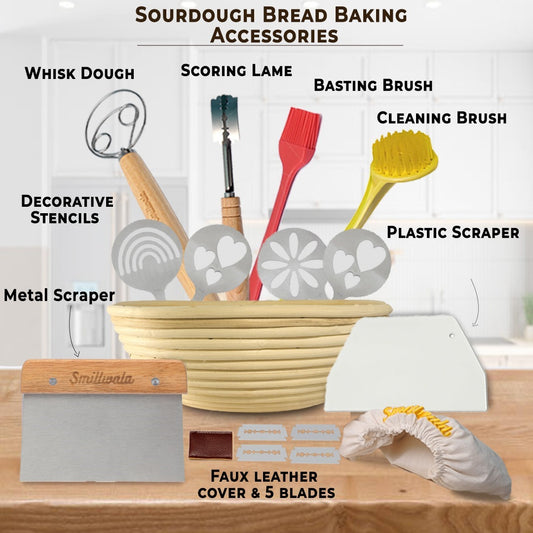 Smillwala Handmade Rattan Bread Proofing Basket Non-Stick, Easy to Clean