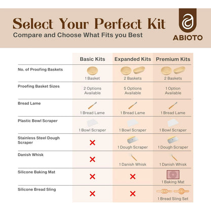 Sourdough Bread Baking Supplies and Proofing Baskets, A Complete Bread Making Kit Including 14 Pieces  Oval Bannetons, Bread Lame, Danish Whisk, Bowl & Dough Scrapers, and Linen Liners